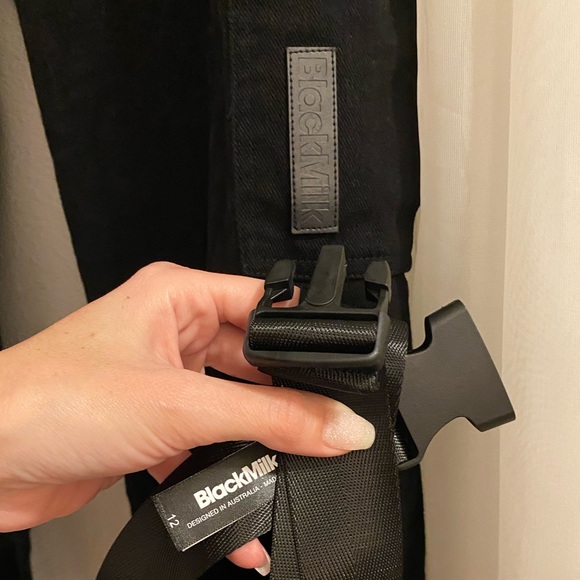 NWOT 🖤 💣 BLACK CARGO PANTS BLACKMILK BELT POCKETS SIZE 12 - Picture 13 of 16